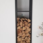 Regal in die Wand eingelassen als Wandregal aus Stahl für Kaminholz in lackierter oder beschichteter Ausführung